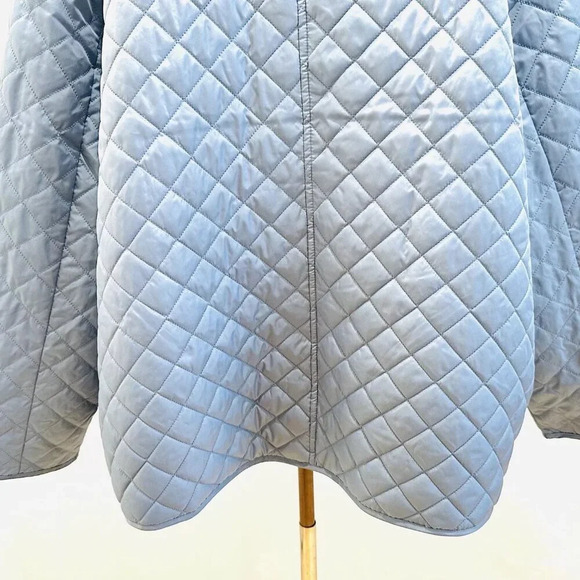 NWT CROFT&BARROW Women Button Down Collarless Quilted Blue Jacket Lightweight 4X - Picture 10 of 15